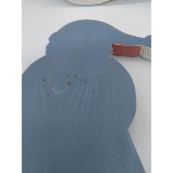 Two vintage handcrafted wooden Santa Claus Decorative Plaques - Picture 3 of 11